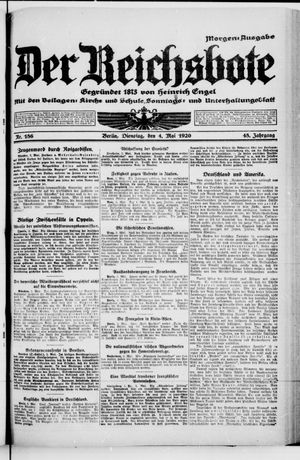 Der Reichsbote vom 04.05.1920