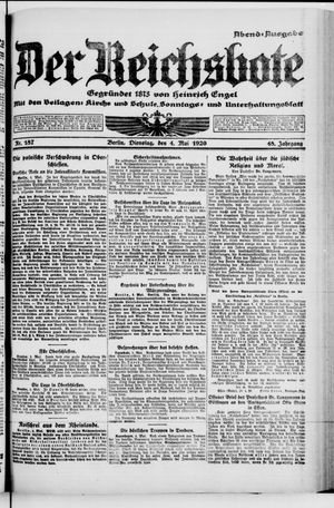 Der Reichsbote vom 04.05.1920