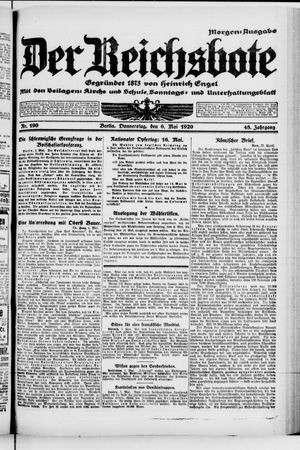 Der Reichsbote on May 6, 1920