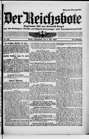Der Reichsbote vom 08.05.1920