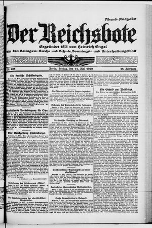 Der Reichsbote on May 14, 1920
