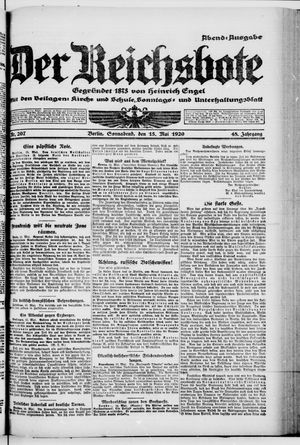 Der Reichsbote vom 15.05.1920