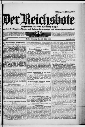 Der Reichsbote on May 16, 1920