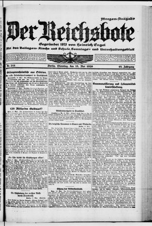 Der Reichsbote on May 18, 1920