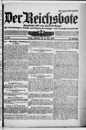 Der Reichsbote on May 19, 1920