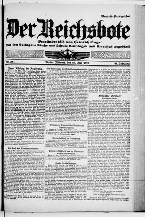 Der Reichsbote on May 19, 1920