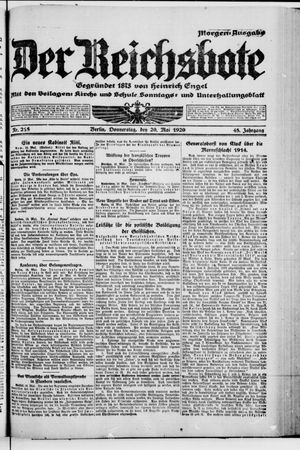 Der Reichsbote on May 20, 1920