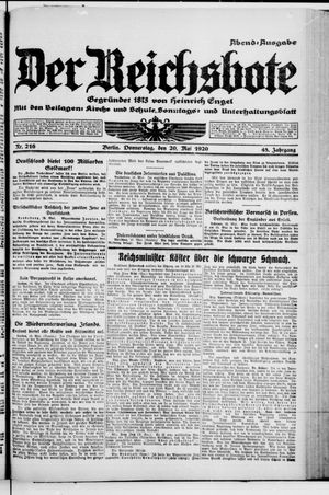 Der Reichsbote on May 20, 1920
