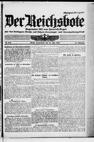 Der Reichsbote vom 22.05.1920