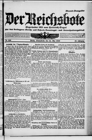 Der Reichsbote vom 22.05.1920