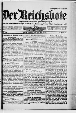 Der Reichsbote on May 25, 1920