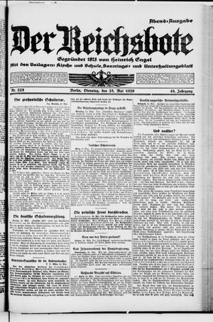 Der Reichsbote on May 25, 1920