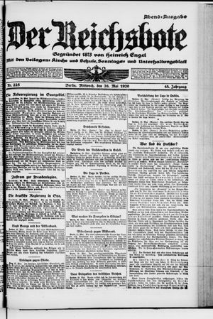 Der Reichsbote vom 26.05.1920