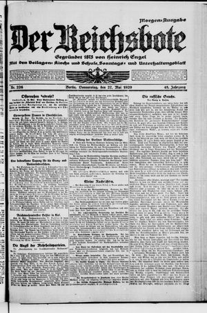 Der Reichsbote on May 27, 1920