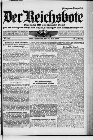 Der Reichsbote vom 29.05.1920