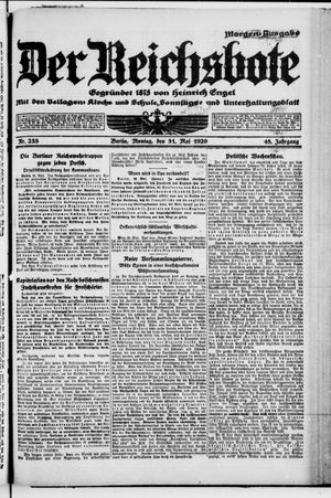 Der Reichsbote vom 31.05.1920