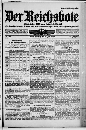 Der Reichsbote on Jun 1, 1920