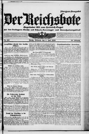 Der Reichsbote on Jun 2, 1920