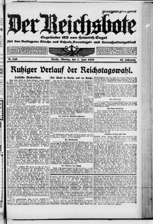Der Reichsbote vom 07.06.1920