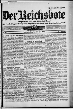 Der Reichsbote vom 11.06.1920