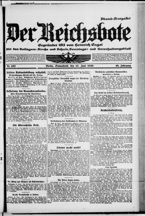 Der Reichsbote vom 12.06.1920