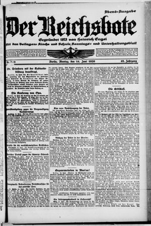 Der Reichsbote on Jun 14, 1920