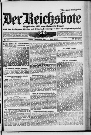 Der Reichsbote on Jun 17, 1920