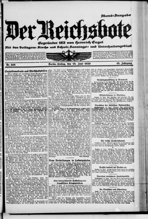 Der Reichsbote vom 18.06.1920