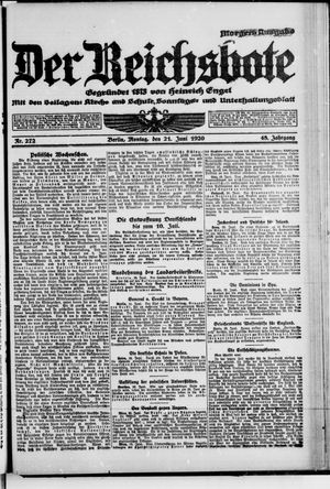 Der Reichsbote on Jun 21, 1920