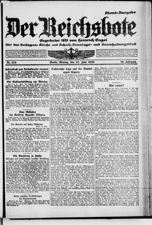 Der Reichsbote on Jun 21, 1920