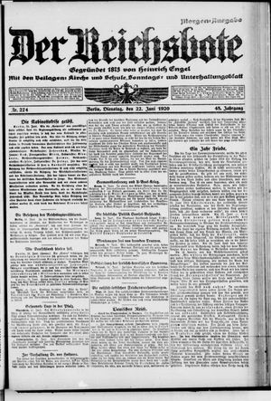 Der Reichsbote vom 22.06.1920