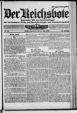 Der Reichsbote vom 24.06.1920