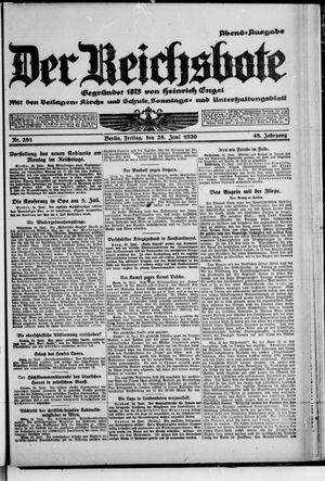 Der Reichsbote vom 25.06.1920