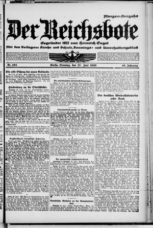 Der Reichsbote vom 27.06.1920