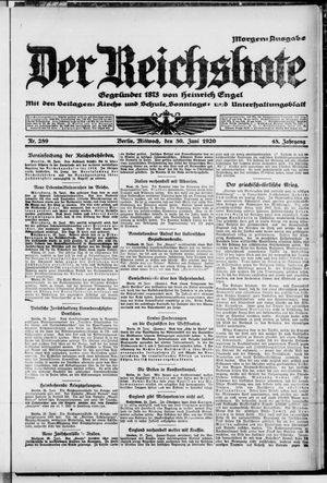Der Reichsbote vom 30.06.1920