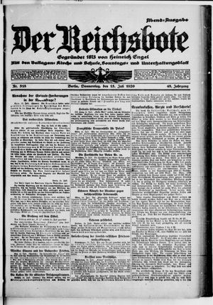Der Reichsbote vom 15.07.1920