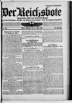 Der Reichsbote vom 21.07.1920