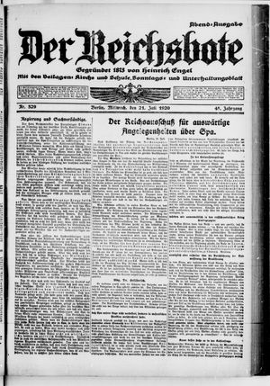 Der Reichsbote vom 21.07.1920