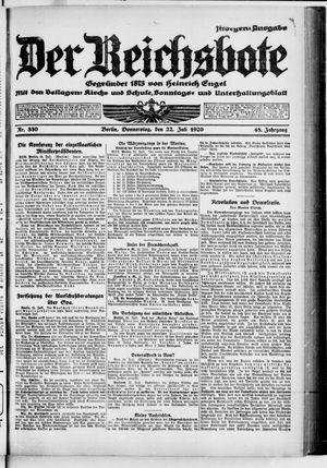 Der Reichsbote vom 22.07.1920