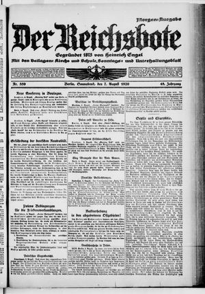 Der Reichsbote vom 07.08.1920