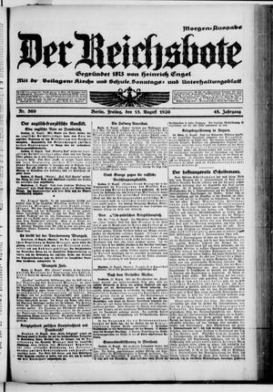 Der Reichsbote vom 13.08.1920