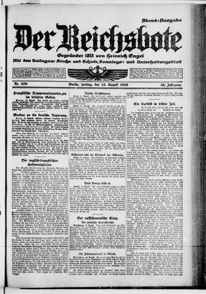 Der Reichsbote vom 13.08.1920
