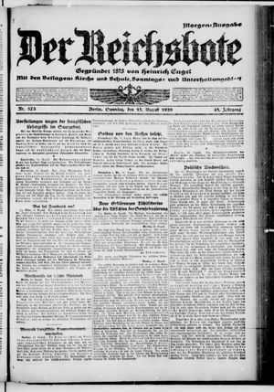 Der Reichsbote vom 15.08.1920