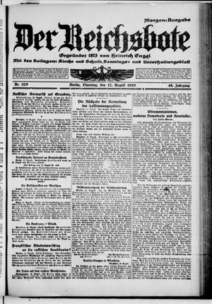 Der Reichsbote vom 17.08.1920