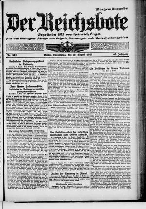 Der Reichsbote vom 19.08.1920