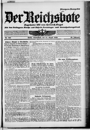 Der Reichsbote vom 21.08.1920