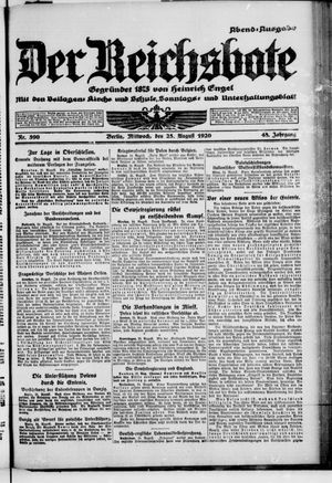 Der Reichsbote vom 25.08.1920