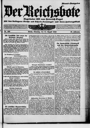 Der Reichsbote vom 31.08.1920