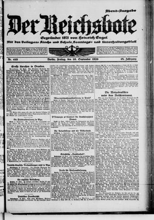 Der Reichsbote vom 10.09.1920
