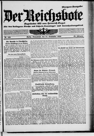 Der Reichsbote vom 11.09.1920